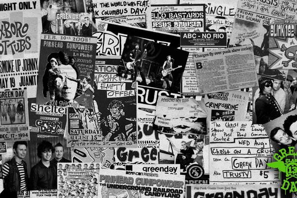 Collage of punk rock performers