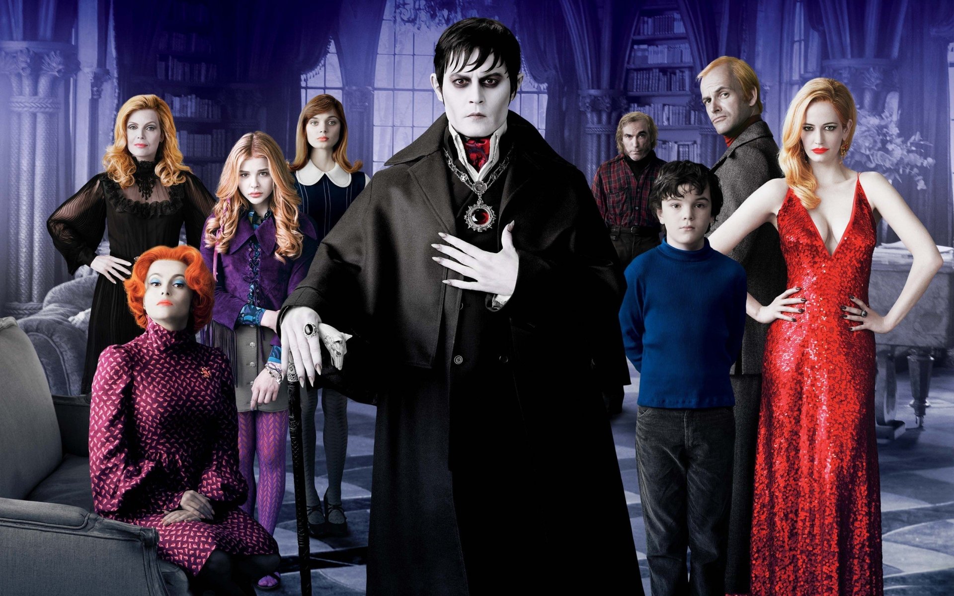 dark shadows johnny depp helena bonham carter chloe grace moretz eva green michelle pfeiffer tim burton film