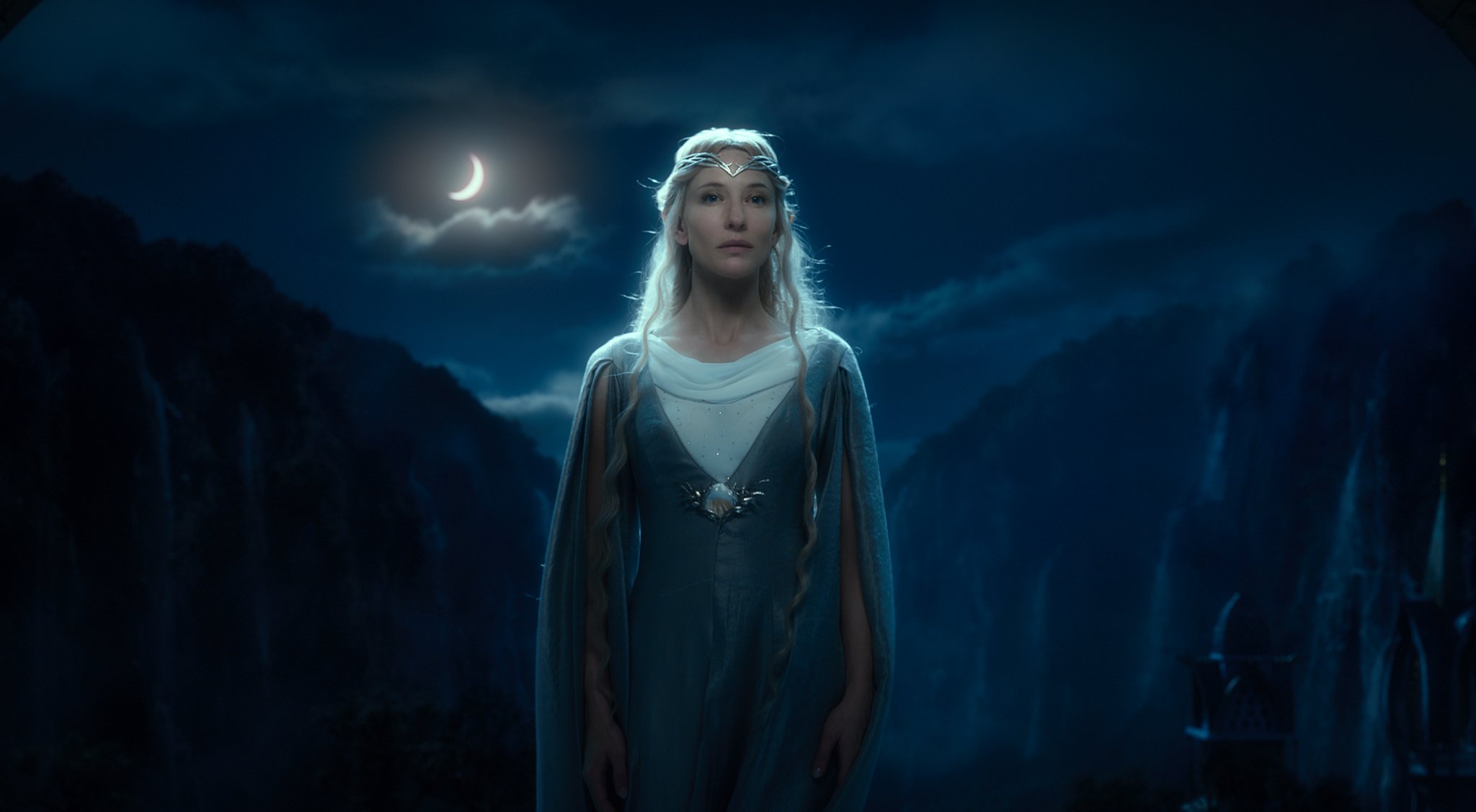 lo hobbit viaggio inaspettato galadriel galadriel notte elfo cascate mese gran burrone