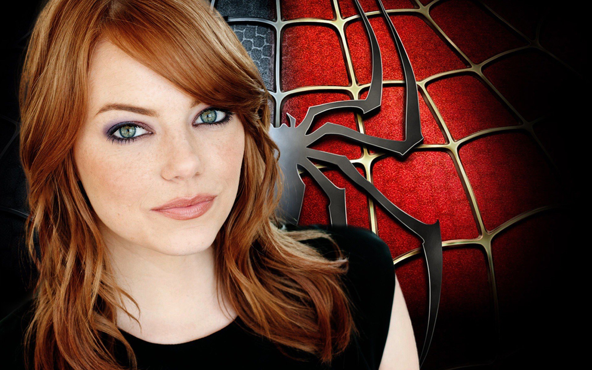 emma stone filme spinne mädchen spiderman rote haare schwarze farbe