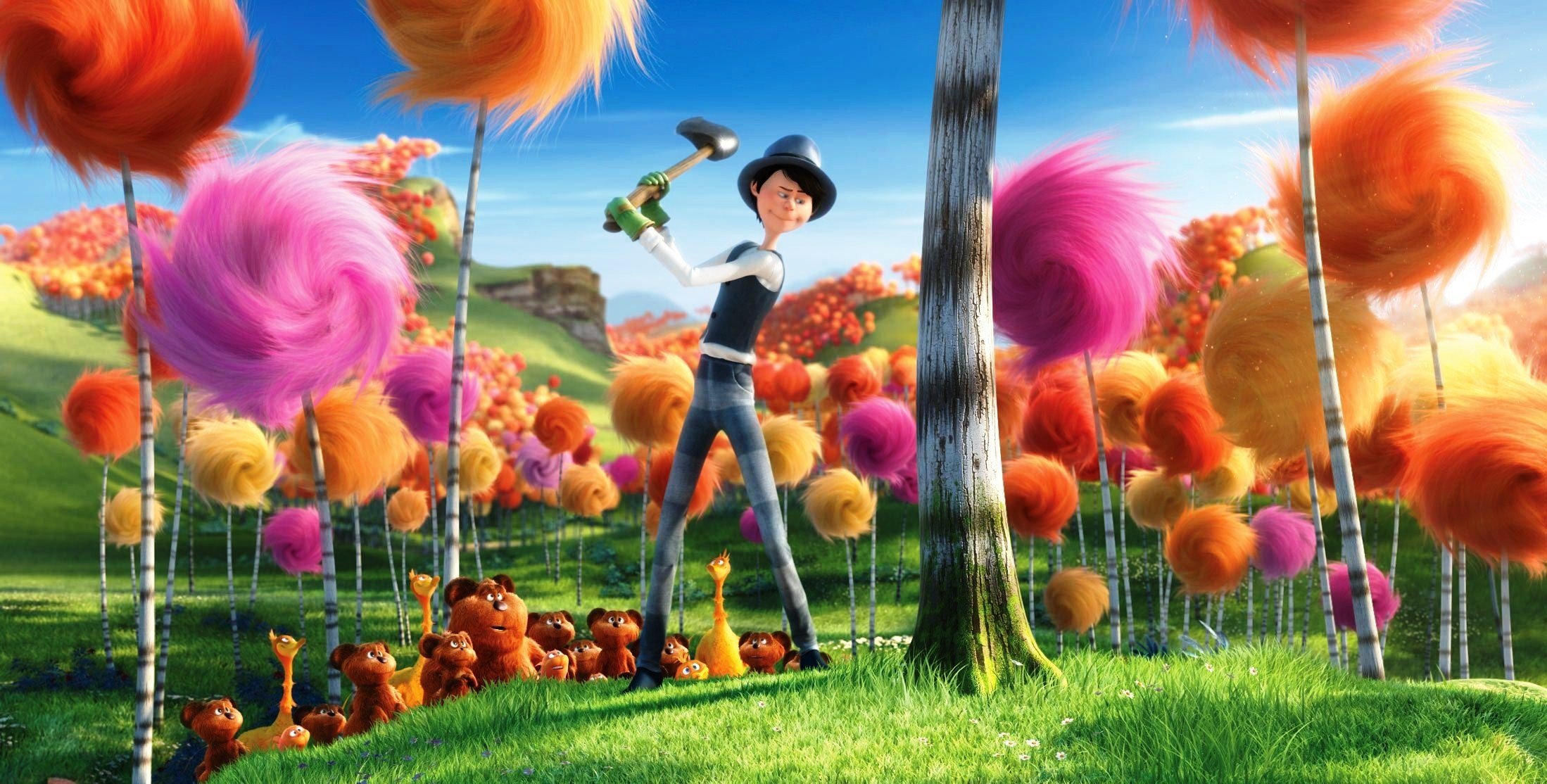 cartoon lorax denis de vito forest multicolored axe