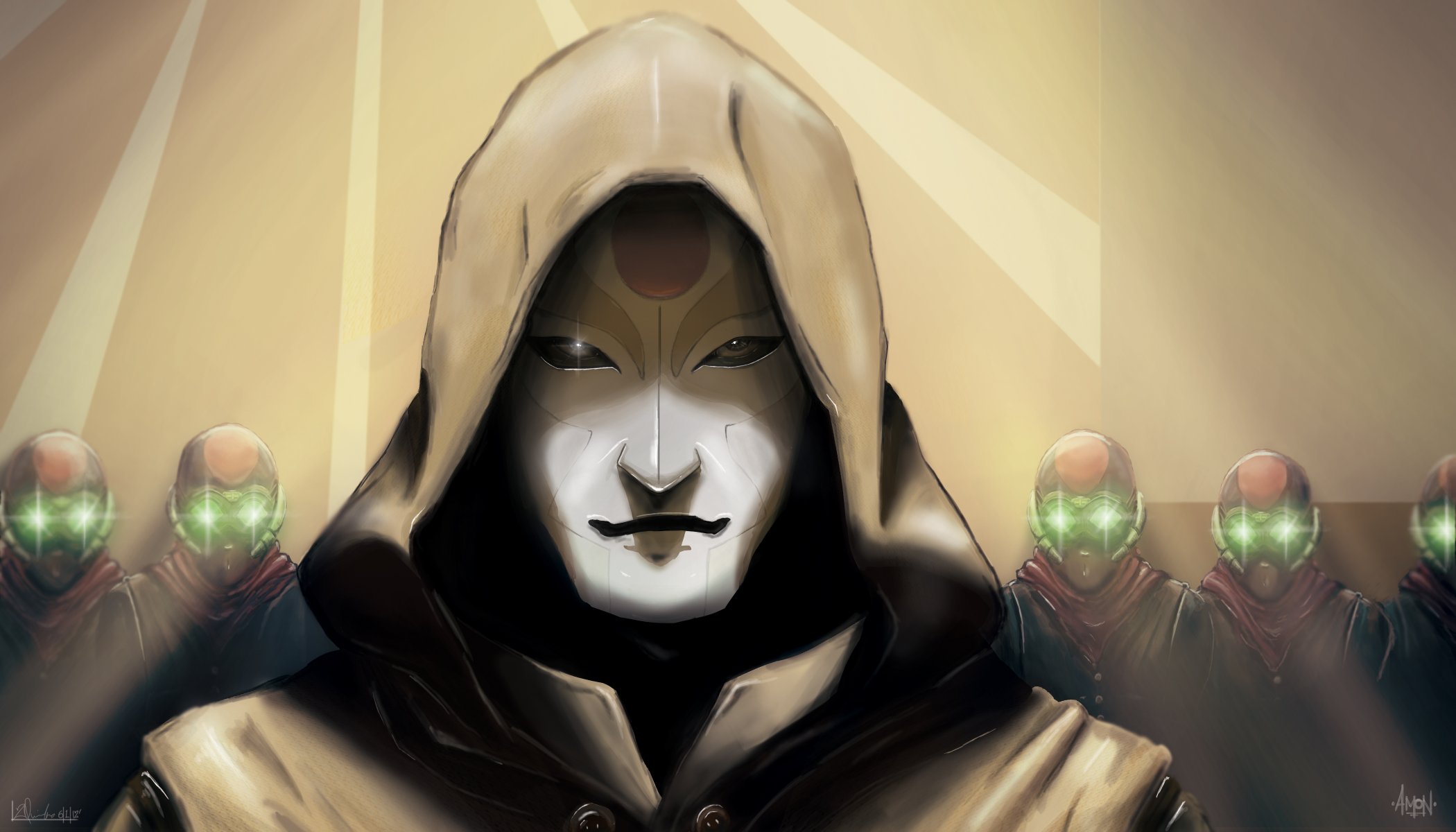 art the legend of korra amon chi blockers hood mask shine