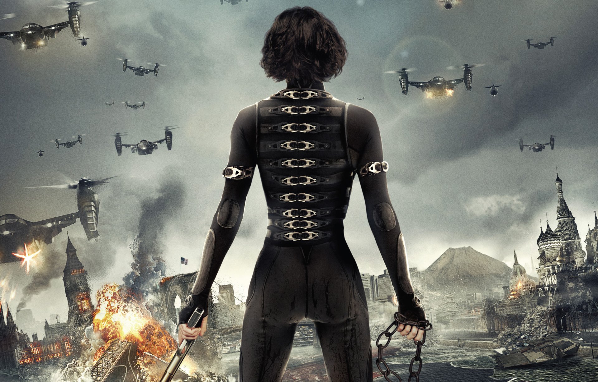 resident evil retribution milla jovovich .milla jovovich alicja helikoptery apokalipsa wybuch kreml