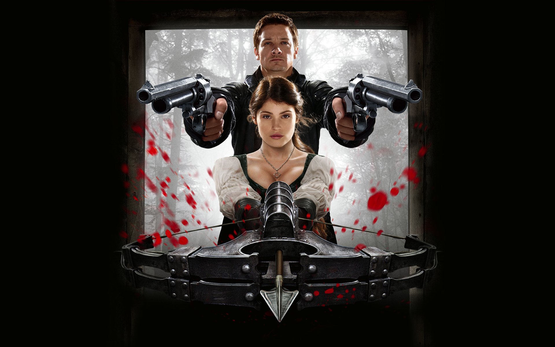 cazadores de brujas hansel y gretel cazadores de brujas armas ballesta troncos jeremy renner gemma arterton