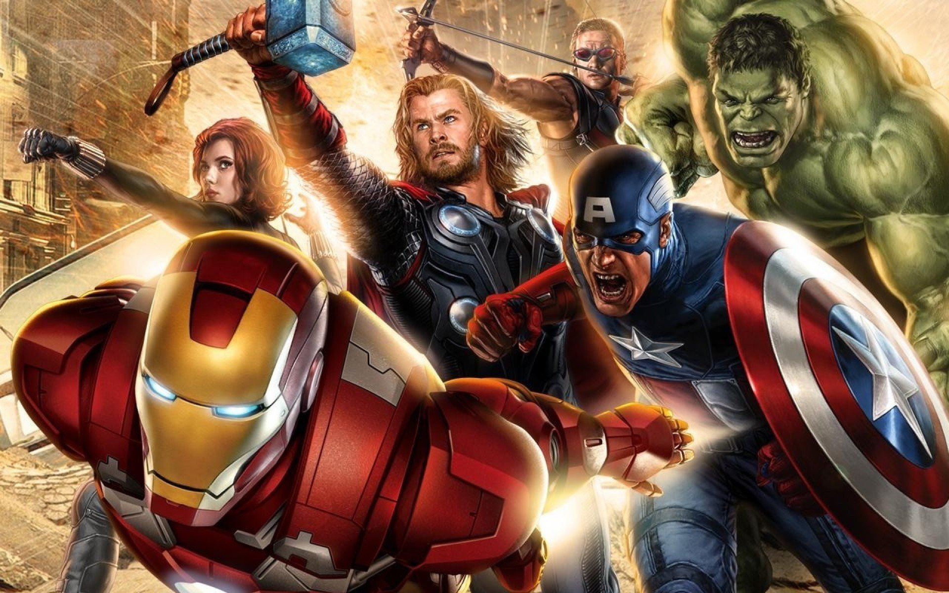 avengers super-héros iron man captain america veuve noire thor hulk hawkeye film action science-fiction dessin