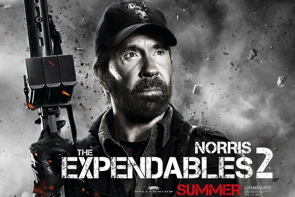 Poster di The Expendables 2 con Chuck Norris