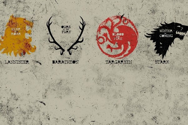 Embleme aus der Serie Game of Thrones