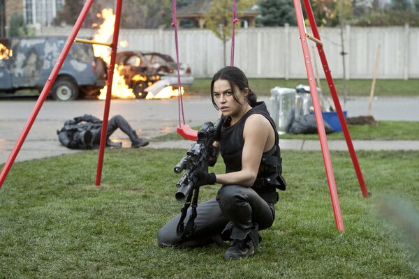 Michelle Rodriguez im Film Resident Evil 