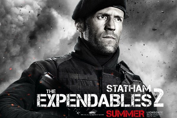 Cartel de the Expendables 2 con Jason Statham