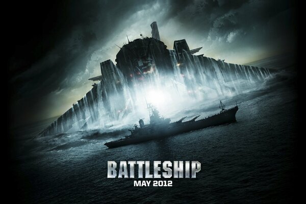 The ship on the poster of the movie Battleship .