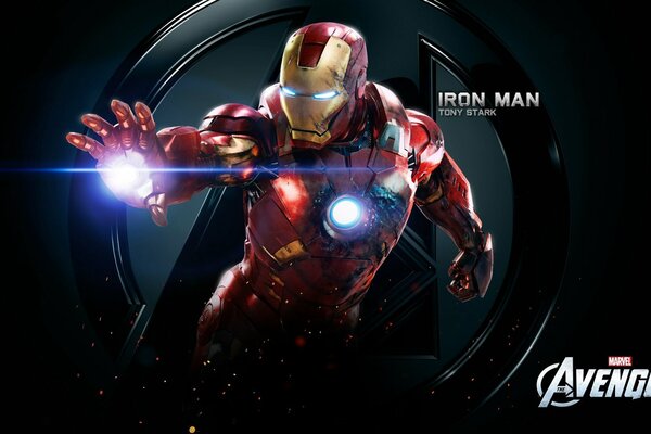 Iron Man na czarnym tle