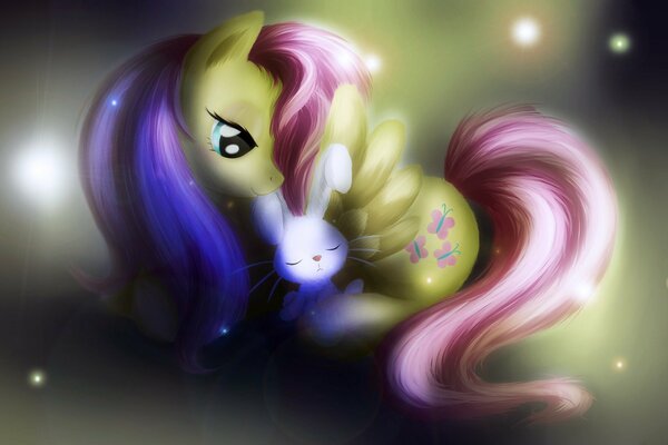 My little pony with a bunny in processing