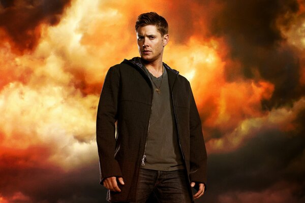 Dean Winchester en medio del humo