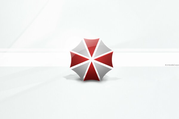 Umbrella logo with white and red color