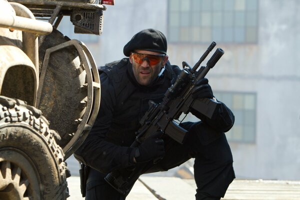 Jason Statham in the movie The Expendables