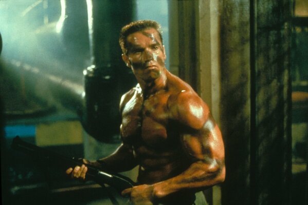 Arnold Schwarzenegger in the legendary Commando movie