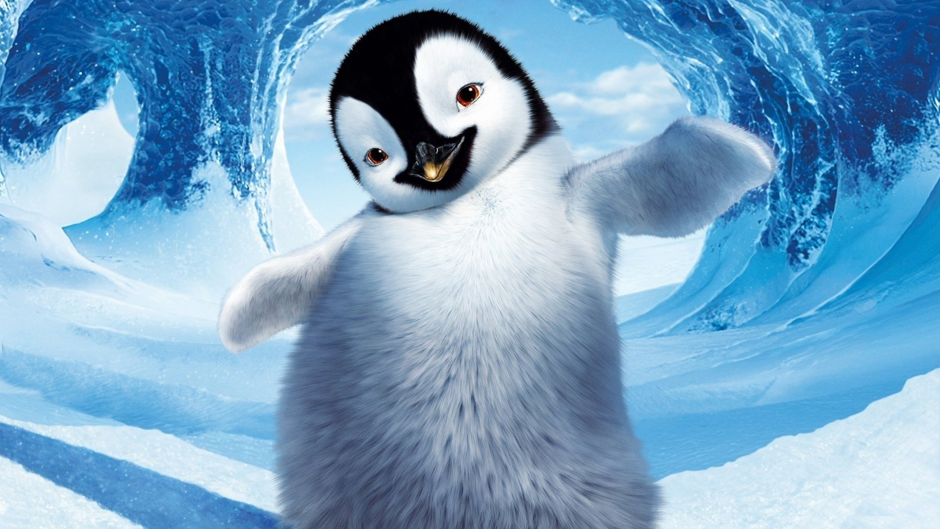 cartoon beine machen charakter pinguin schnee winter