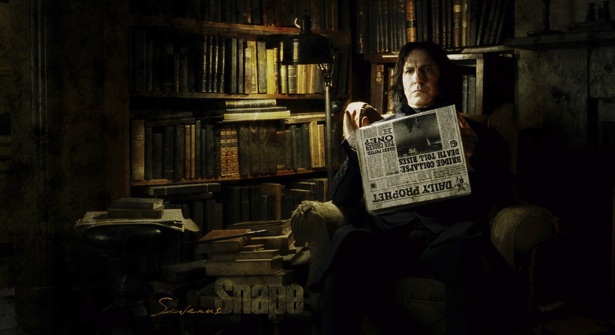 everus snape severus snape alan rickman newspaper books harry potter harry potter