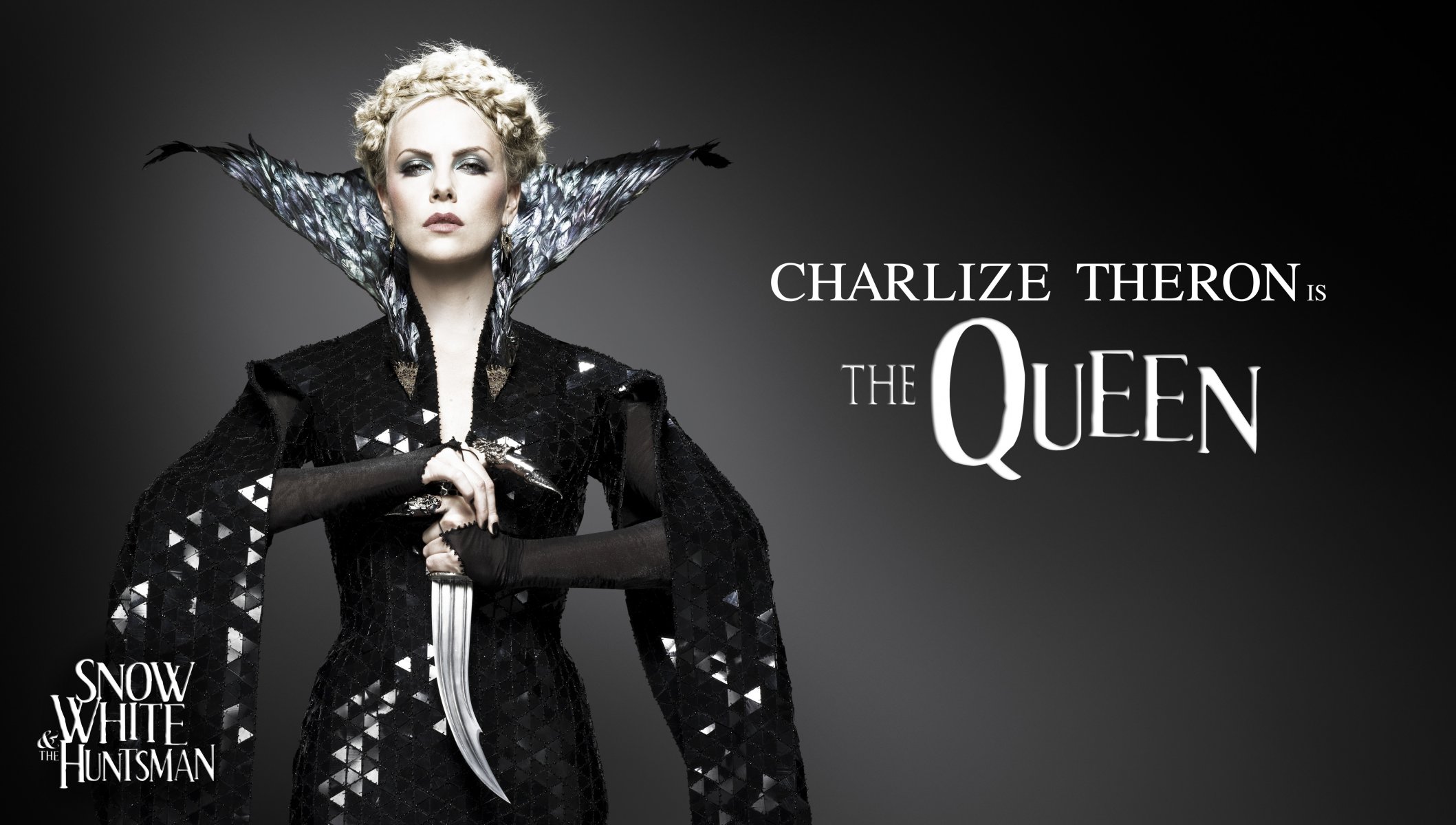 now white and the huntsman charlize theron evil queen