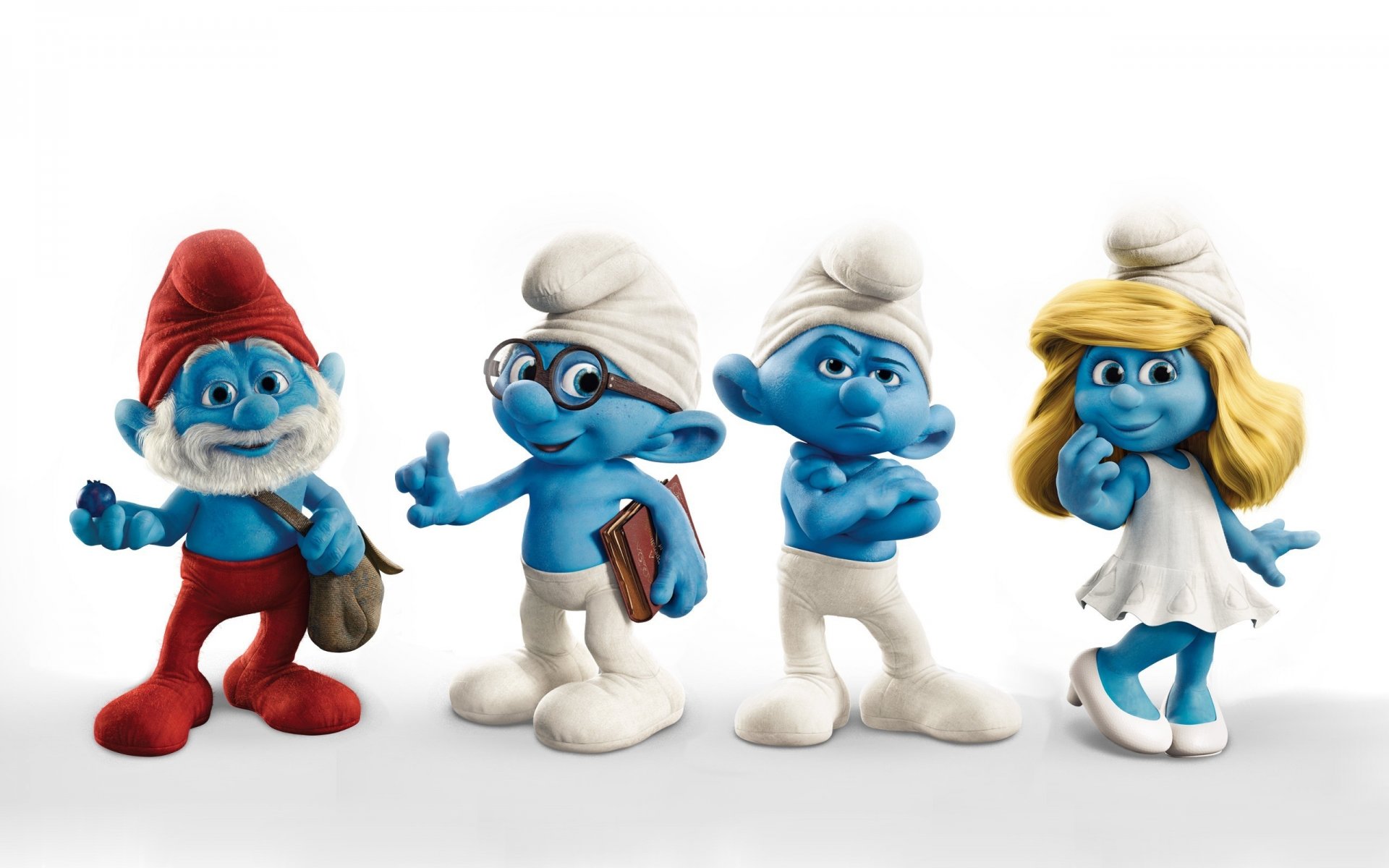 смурфы смурфики smurfs мультяшки синие человечки гномики смурфетта ворчун знайка папа смурфиника белый фон