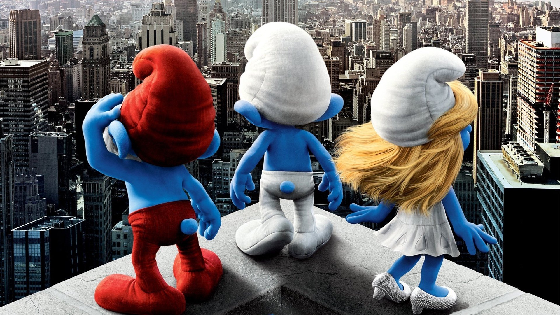 смурфы смурфики smurfs нью-йорк здания дома город гномы