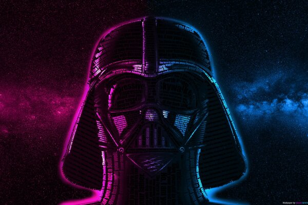 Star Wars. Dark Vador sur fond de Cosmos