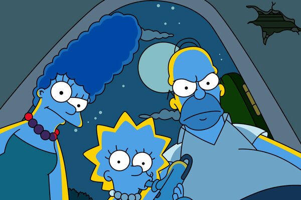 Fotograma de los Simpson por la noche