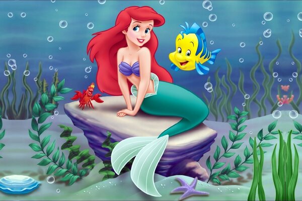 La Sirenetta Ariel e il pesce Flounder