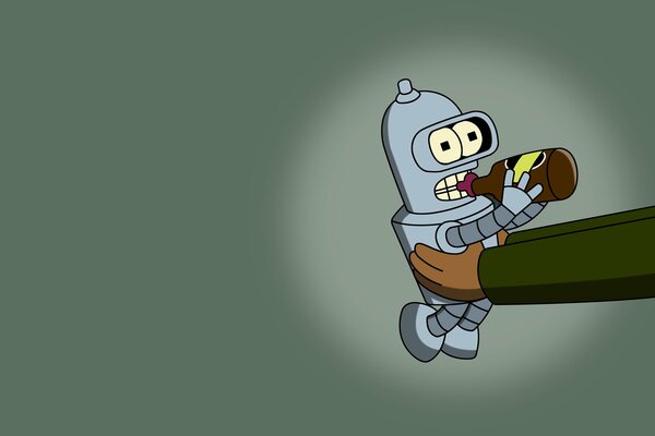 Baby Futurama Bender con birra