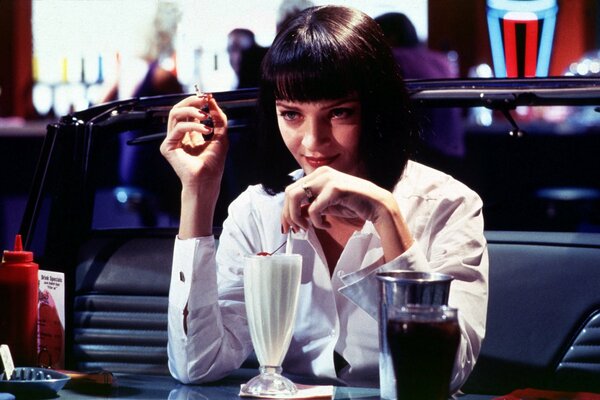 Cadre avec Uma Thurman du film Pulp Fiction 