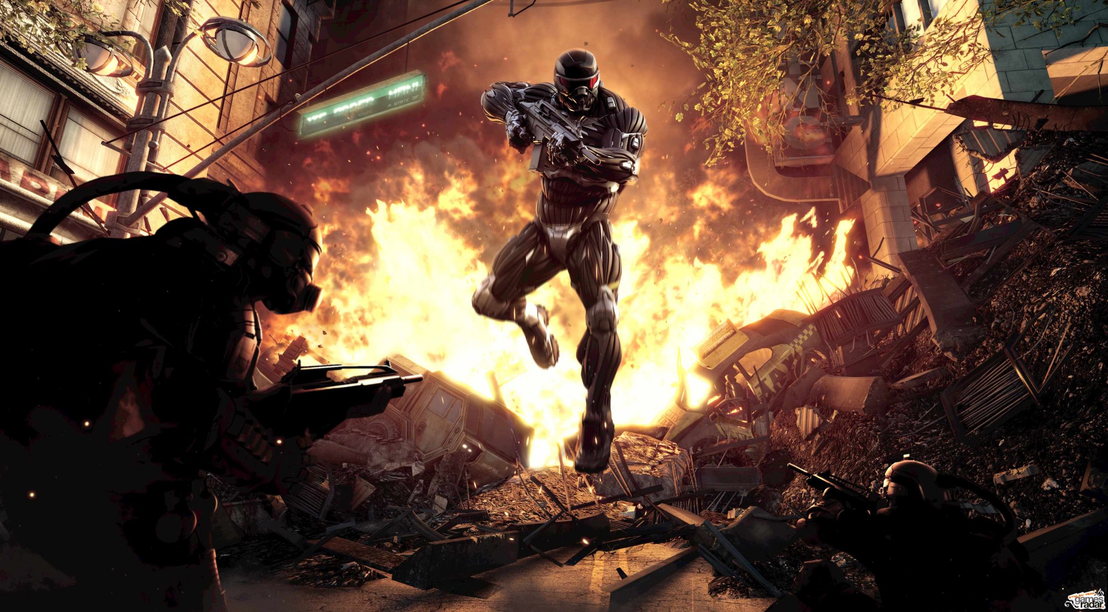 crysis 2 crisis 2 weapon massacre shooting town fire