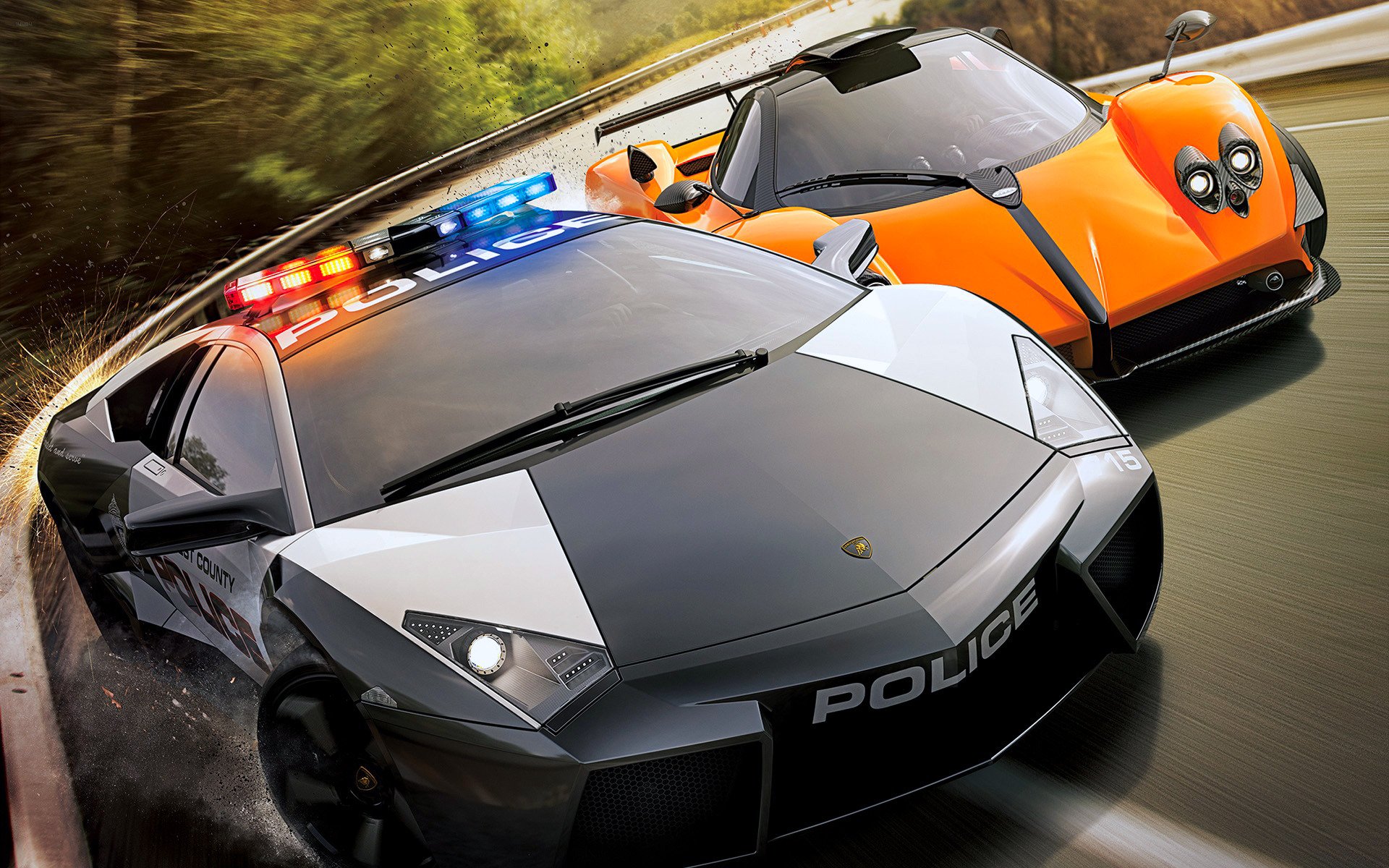 nfs inseguimento sete di velocità corsa poliziotto lamborghini