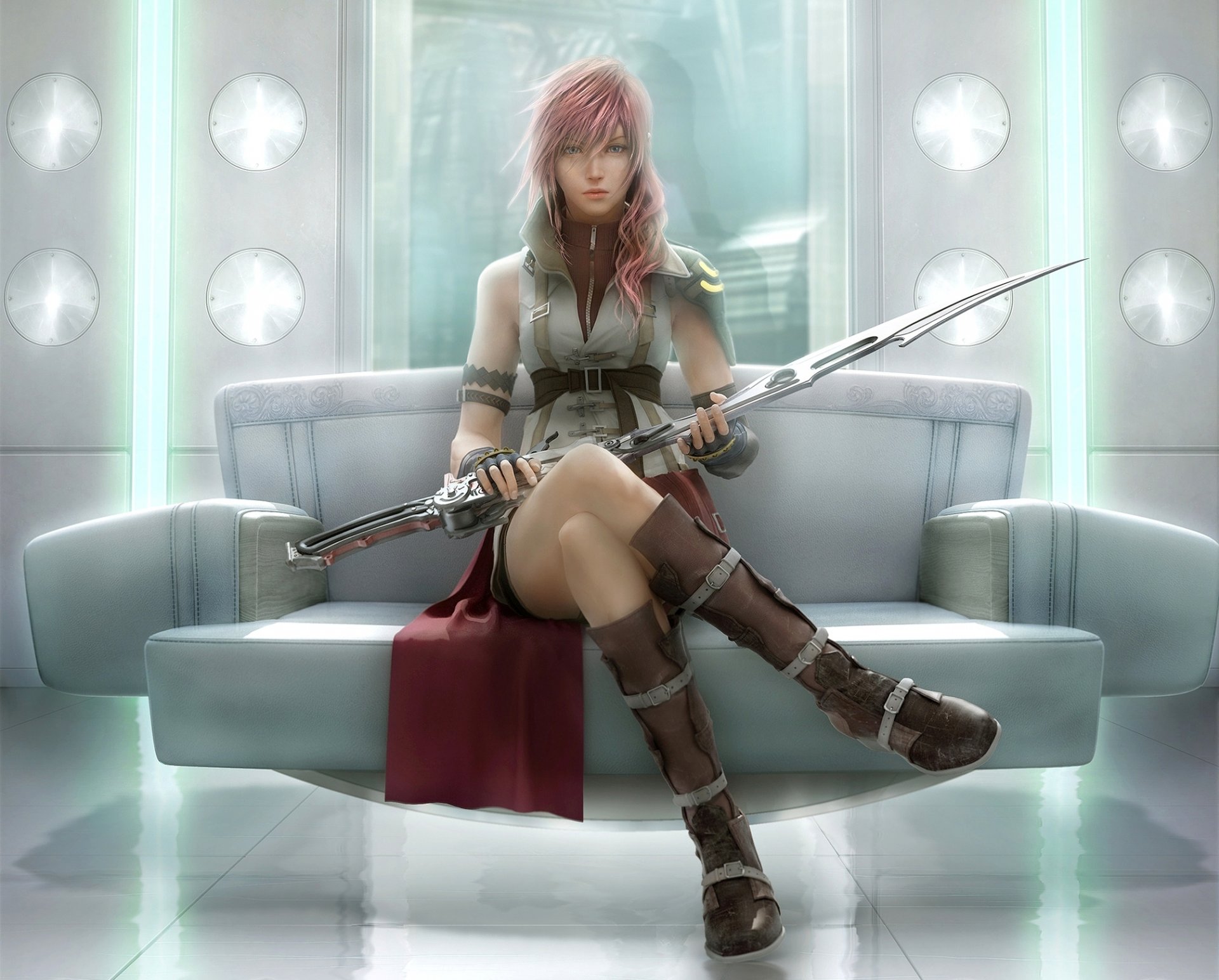 final fantasy xiii art girl warrior sword