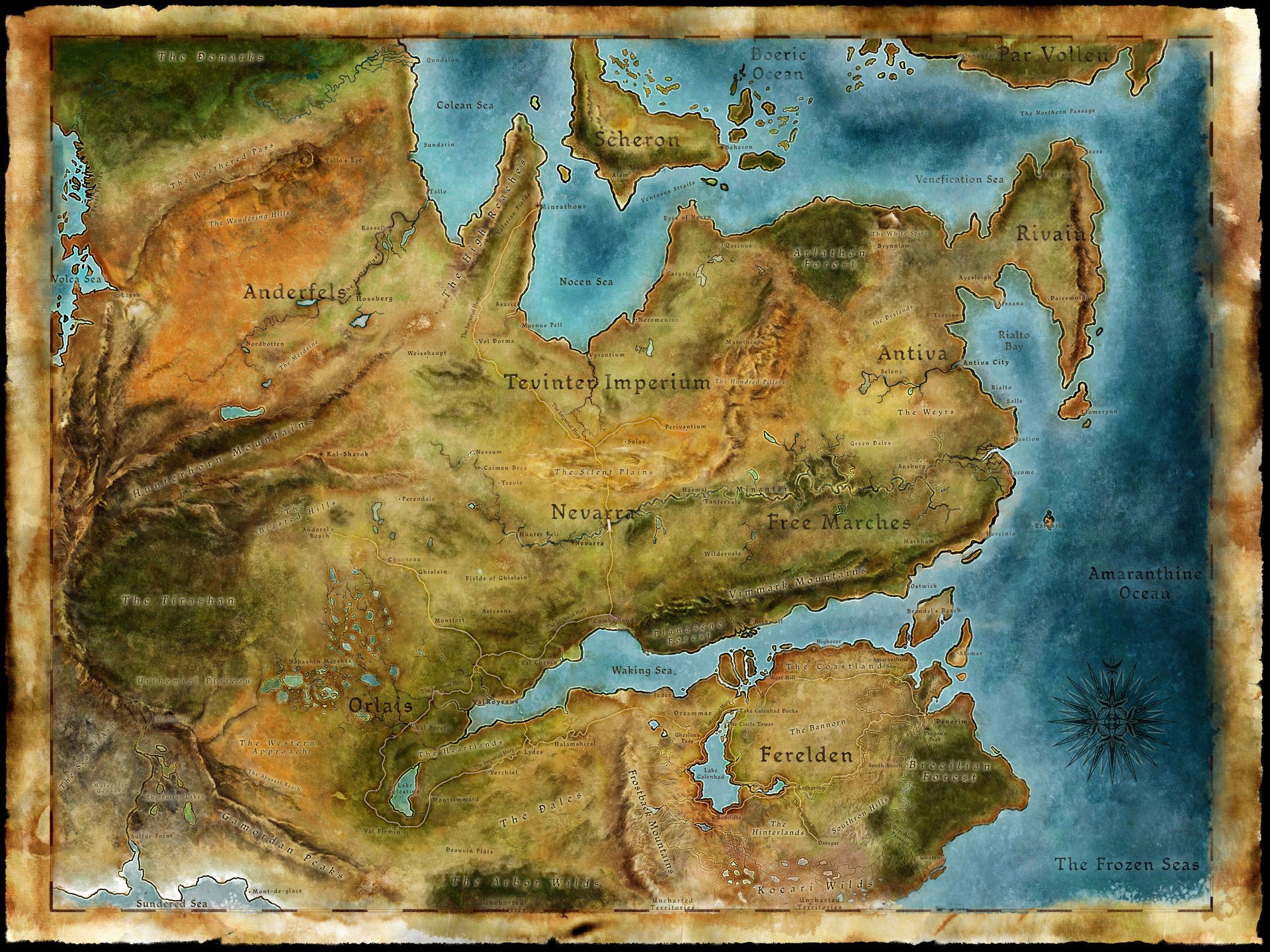 dragon age 2 mapa mundo papel