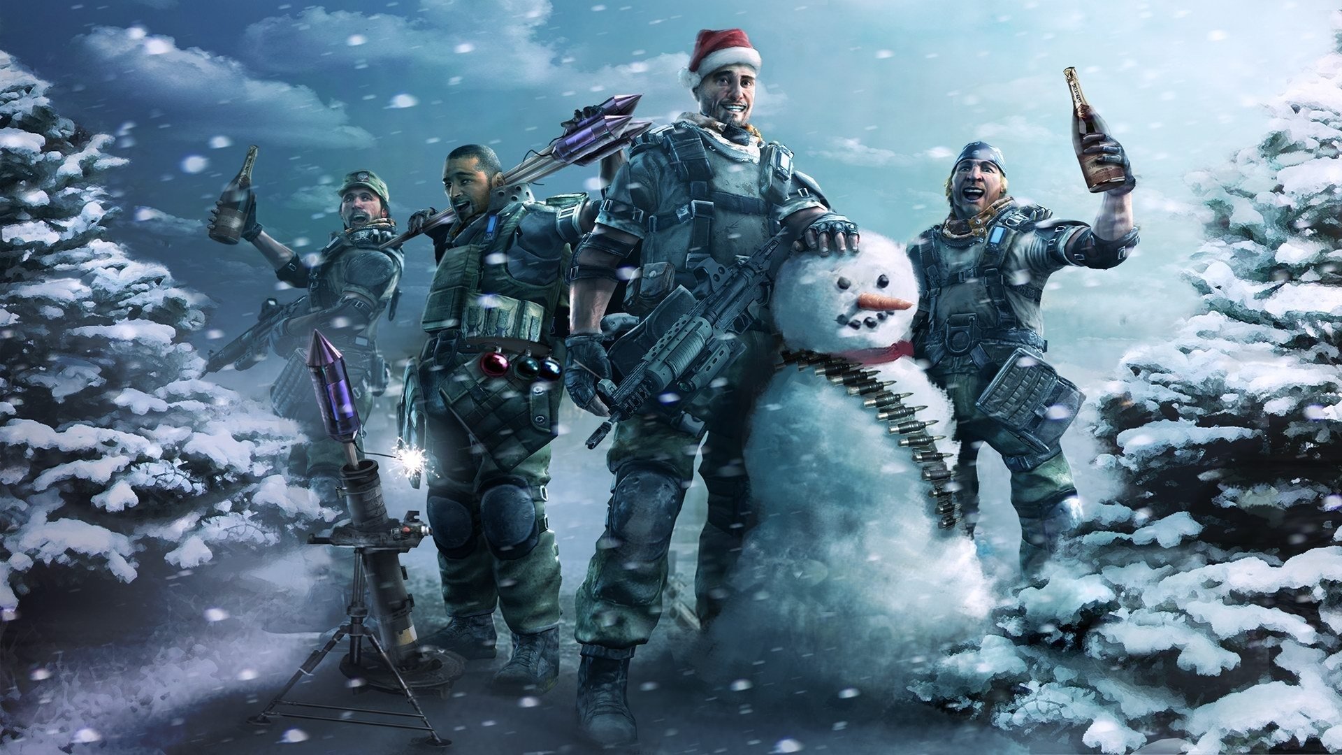 killzone 2 men winter snowman happine