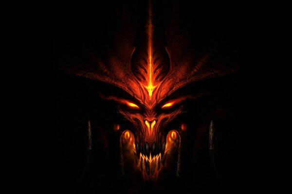 Visage de monstre, sanglant genre Diablo