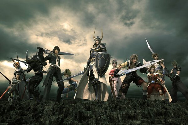 Images of several heroes of the game final Fantasy