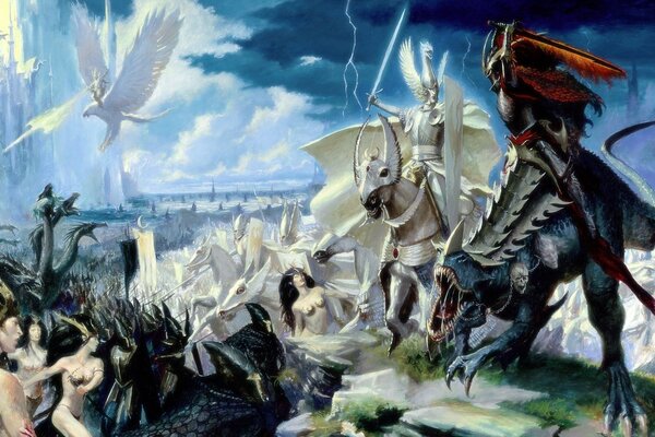 Light elves , battles , horsemen , battle