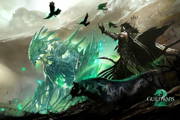 The sorcerer from the Guild Wars game with his army