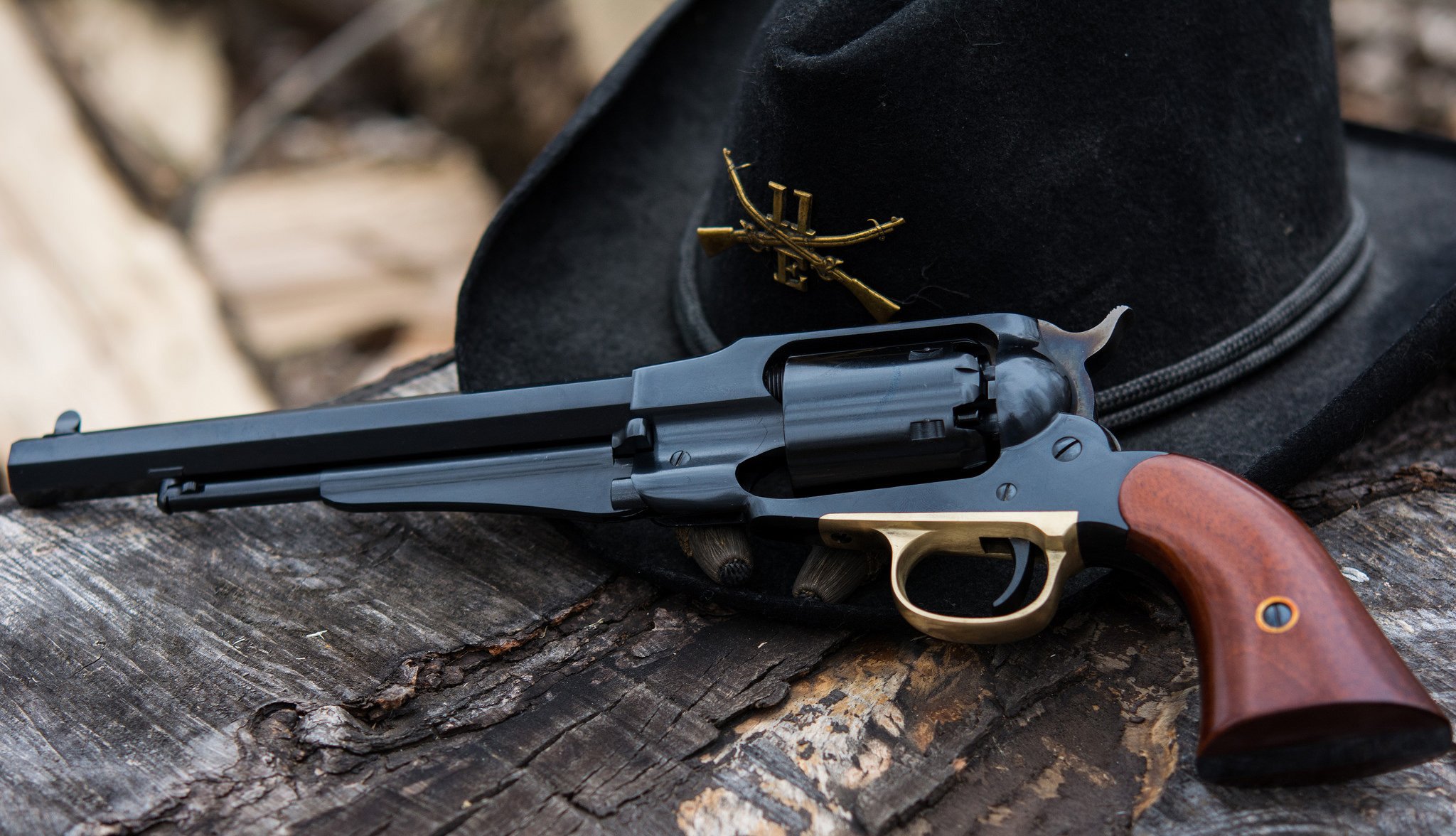 uberti réplique âne 1858 revolver arme chapeau