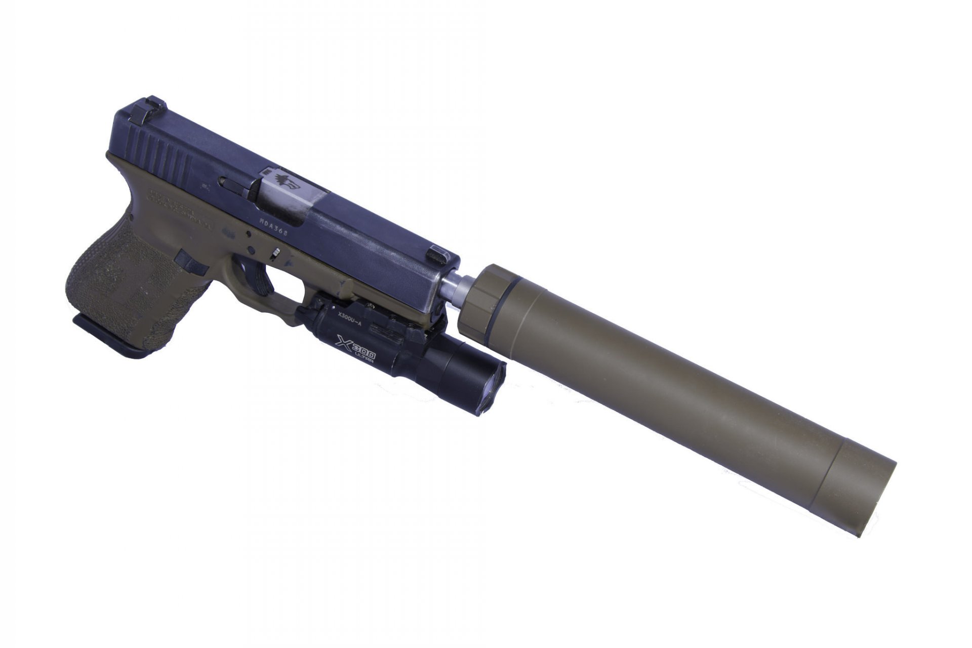 glock self-loading gun weapon silencer