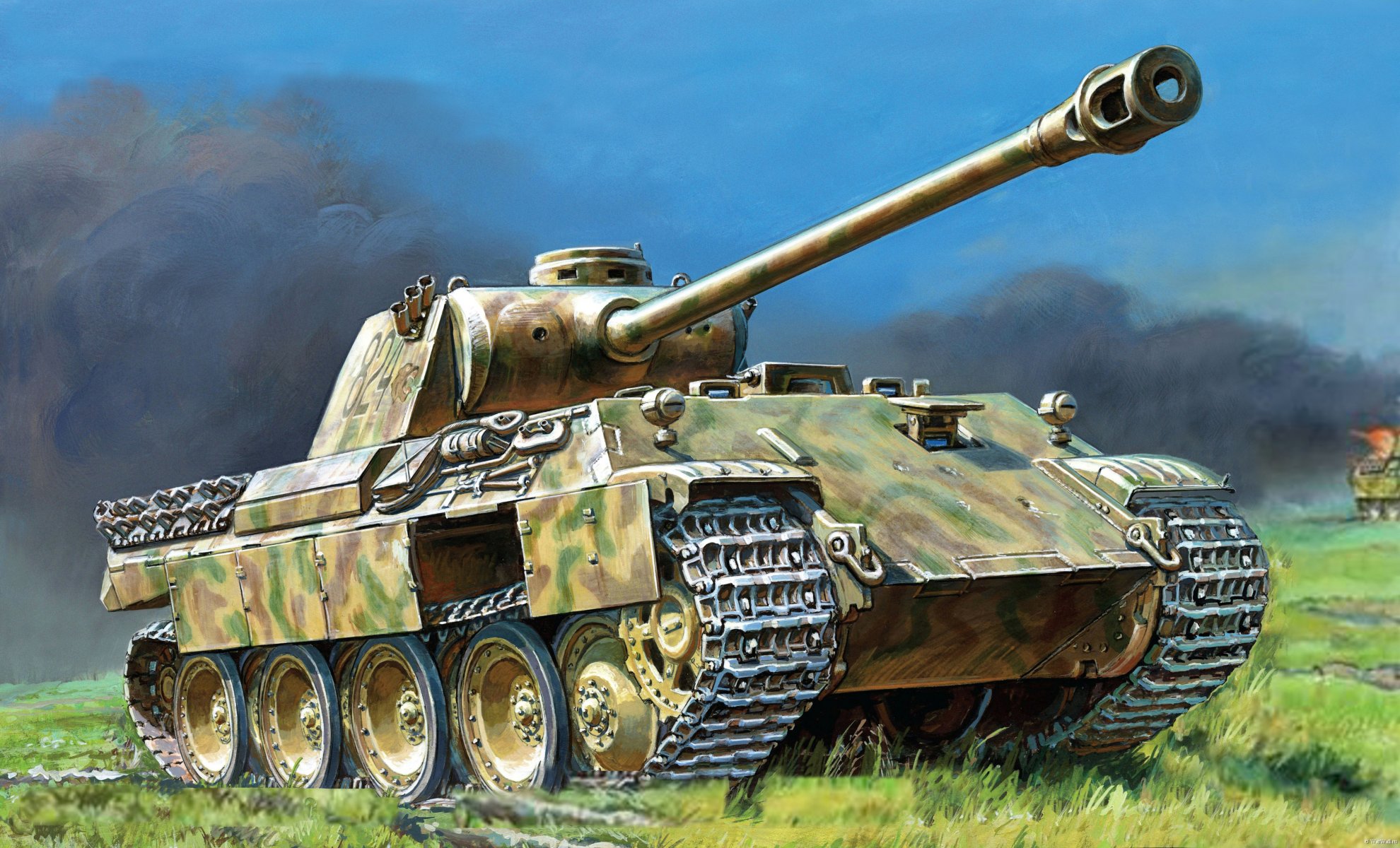 pantera pz.kpfw . in pantera tedesco medio carro armato wehrmacht seconda guerra mondiale arte disegno