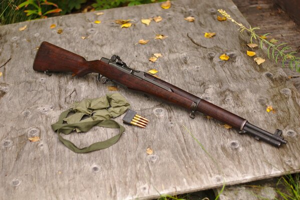 M1 garand self-loading rifle with cartridges