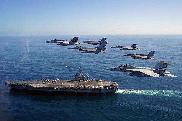 Uss George Washington, sailing on the sea