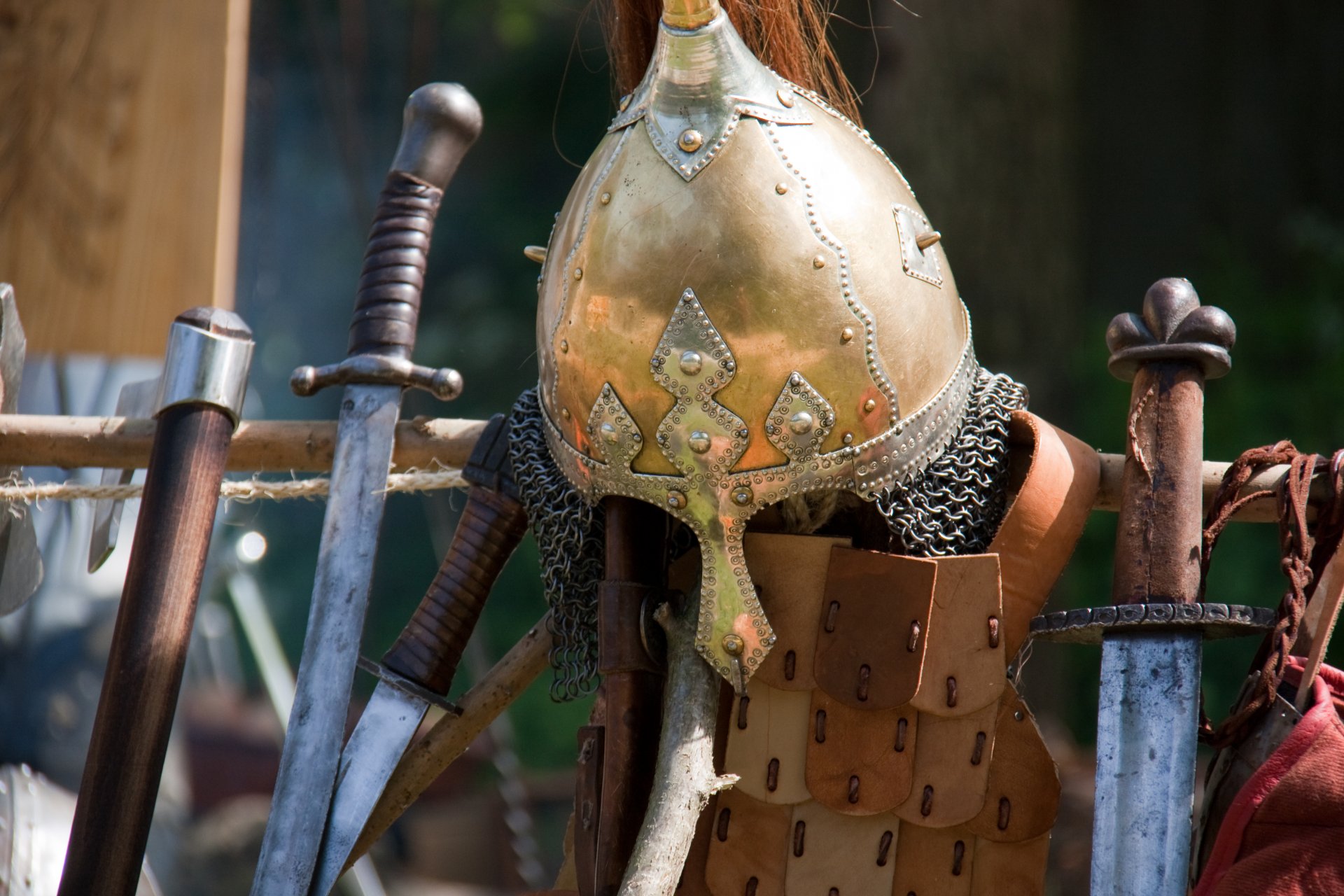 helmet swords armour weapon