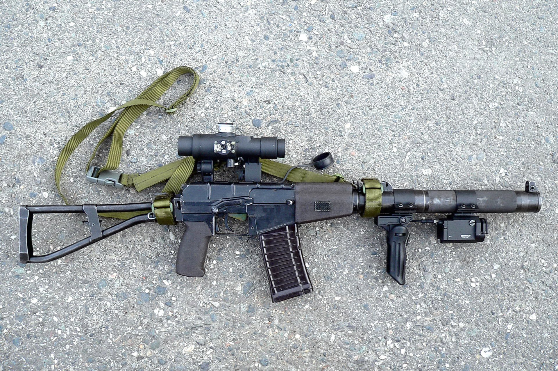 automatic russian federation as shaft body kit sight front folding handle laser designator belt butt sighting device pistol handle forearm device silent firing silencer magazine asphalt weapon caliber