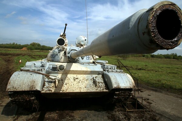 T-55 tank on the battlefield