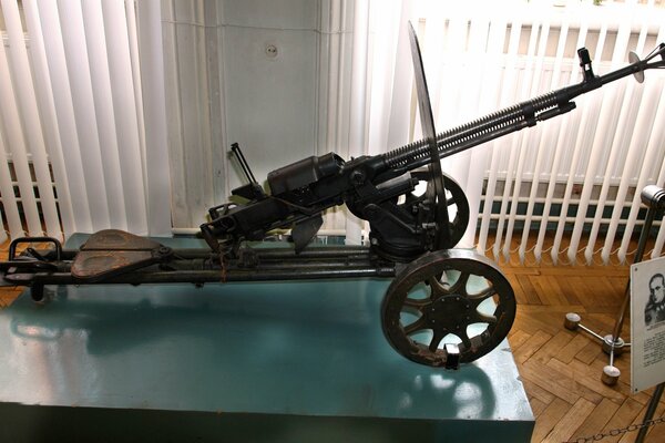 Degtyarev heavy machine gun on a pedestal