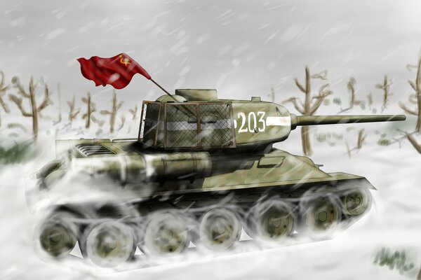 Art sowjetischer Panzer im Winter