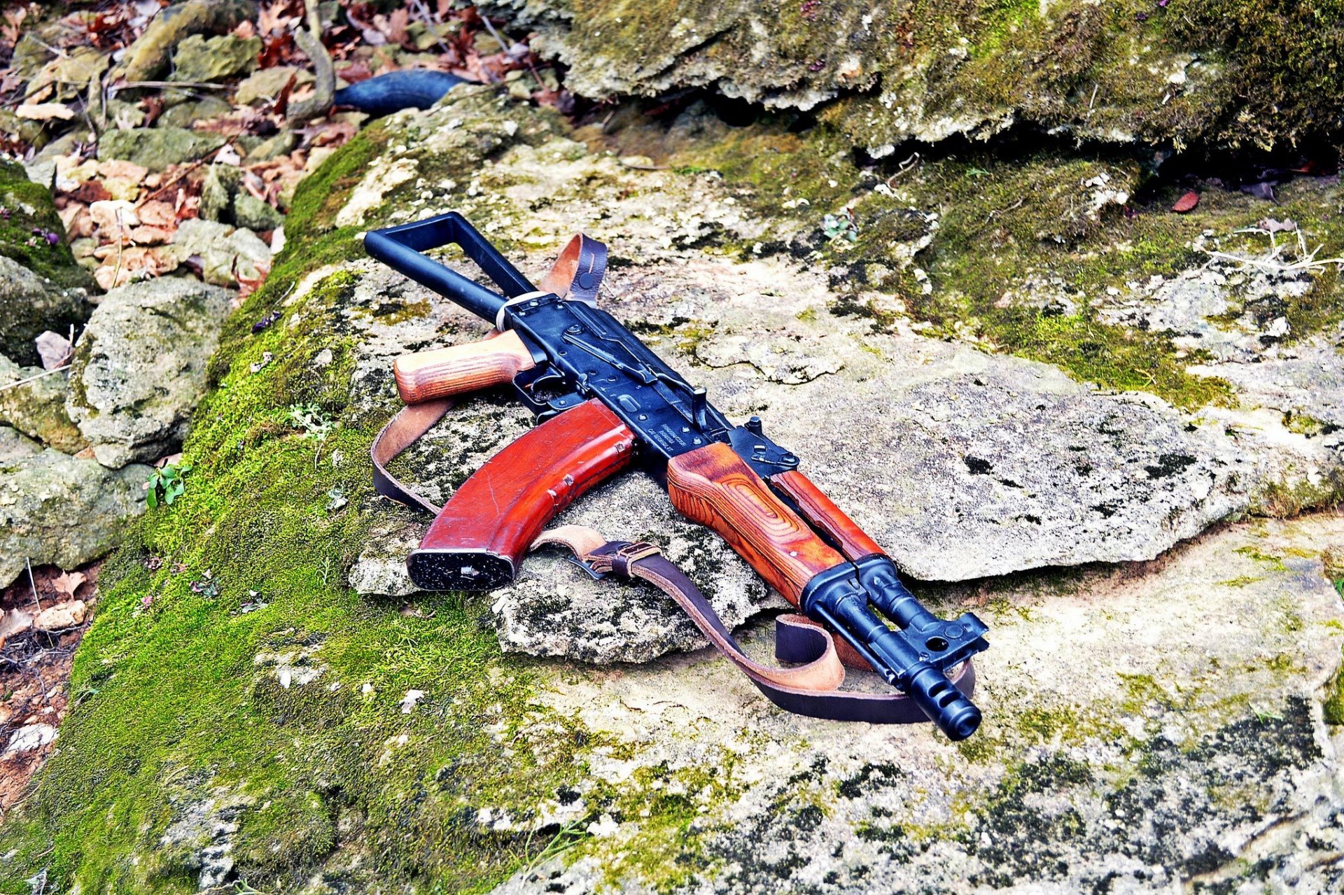 aks-74 machine kalashnikov stone